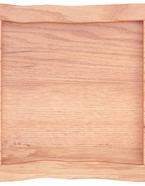 Загрузите изображение в средство просмотра галереи, Blat masă, 40x40x6 cm, maro, lemn stejar tratat contur organic - Lando
