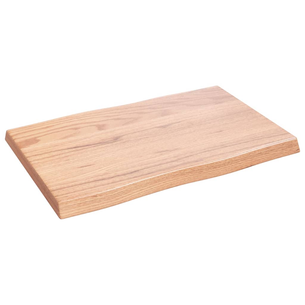 Blat masă, 60x40x4 cm, maro, lemn stejar tratat contur organic - Lando