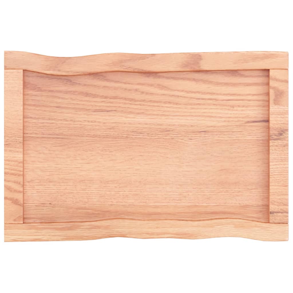 Blat masă, 60x40x4 cm, maro, lemn stejar tratat contur organic - Lando