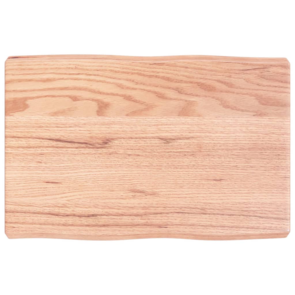 Blat masă, 60x40x6 cm, maro, lemn stejar tratat contur organic - Lando