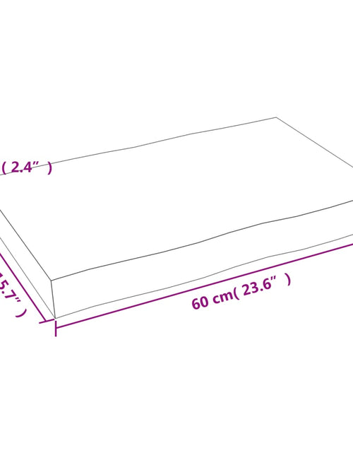 Încărcați imaginea în vizualizatorul Galerie, Blat masă, 60x40x6 cm, maro, lemn stejar tratat contur organic - Lando
