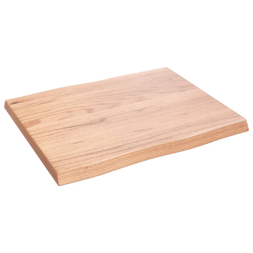 Blat masă, 60x50x4 cm, maro, lemn stejar tratat contur organic - Lando