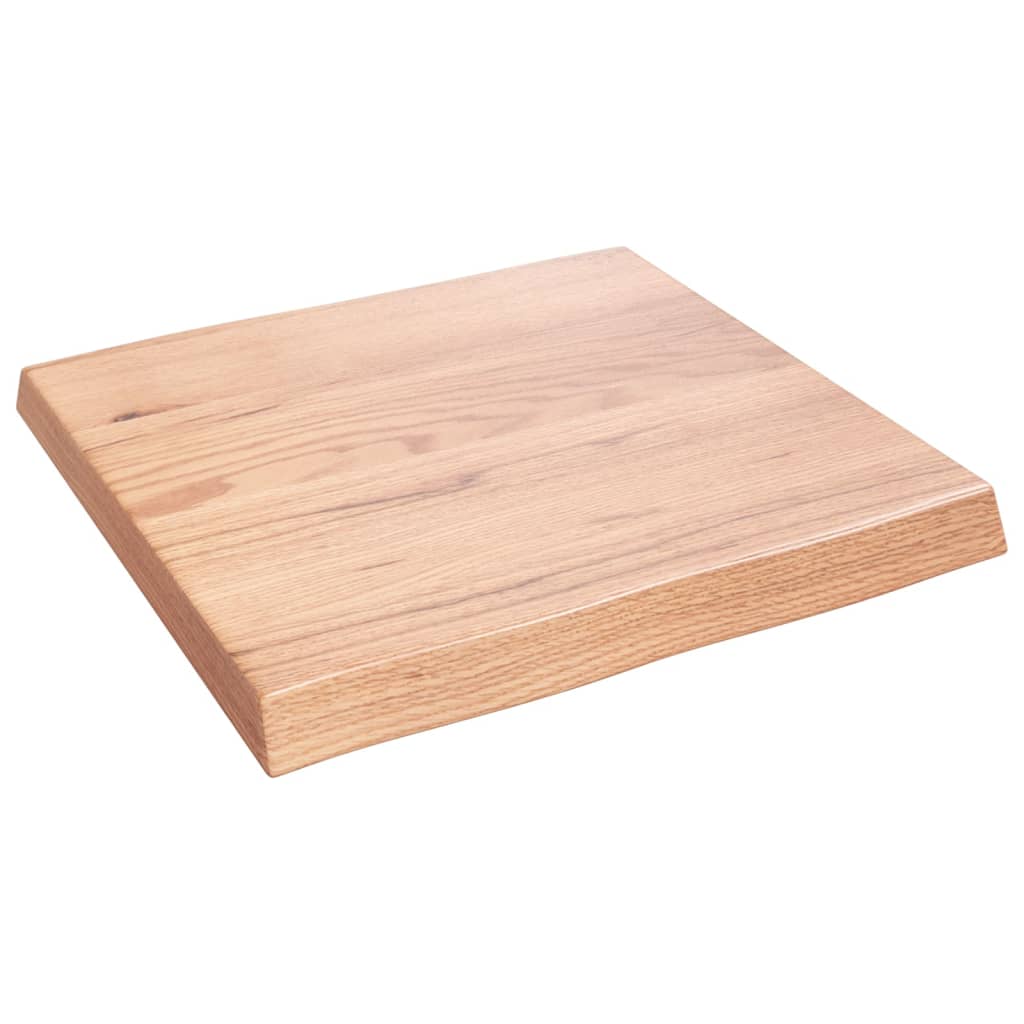 Blat masă, 60x60x6 cm, maro, lemn stejar tratat contur organic - Lando