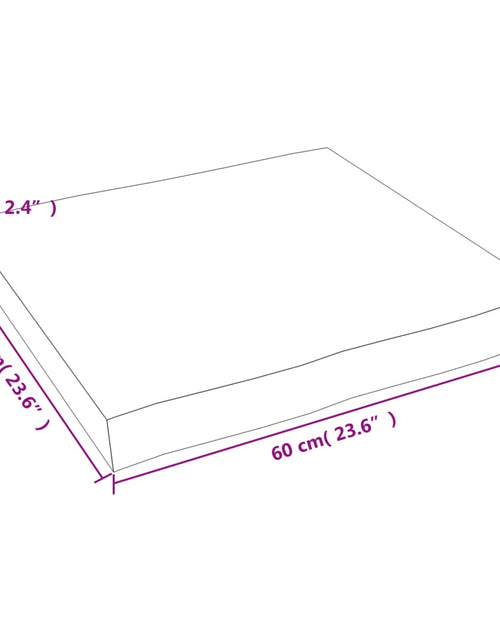 Încărcați imaginea în vizualizatorul Galerie, Blat masă, 60x60x6 cm, maro, lemn stejar tratat contur organic - Lando
