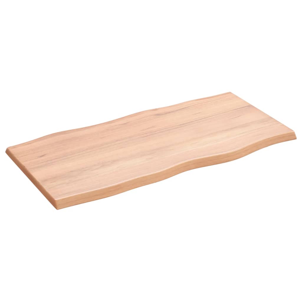 Blat masă, 80x40x2 cm, maro, lemn stejar tratat contur organic - Lando