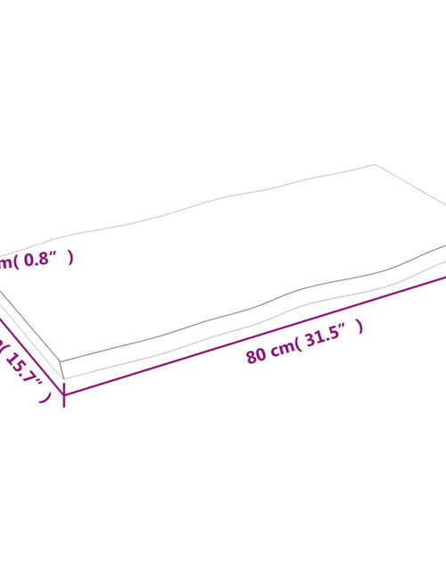 Încărcați imaginea în vizualizatorul Galerie, Blat masă, 80x40x2 cm, maro, lemn stejar tratat contur organic - Lando

