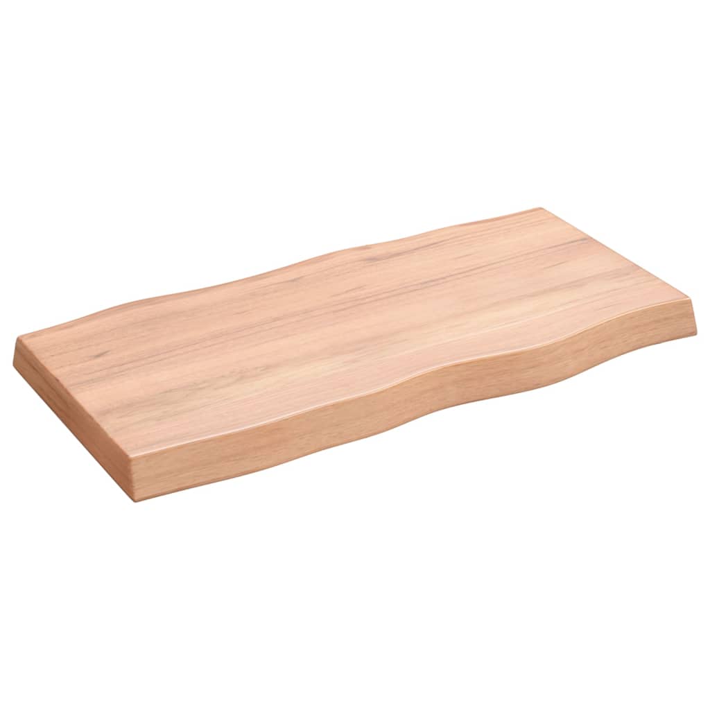 Blat masă, 80x40x6 cm, maro, lemn stejar tratat contur organic - Lando