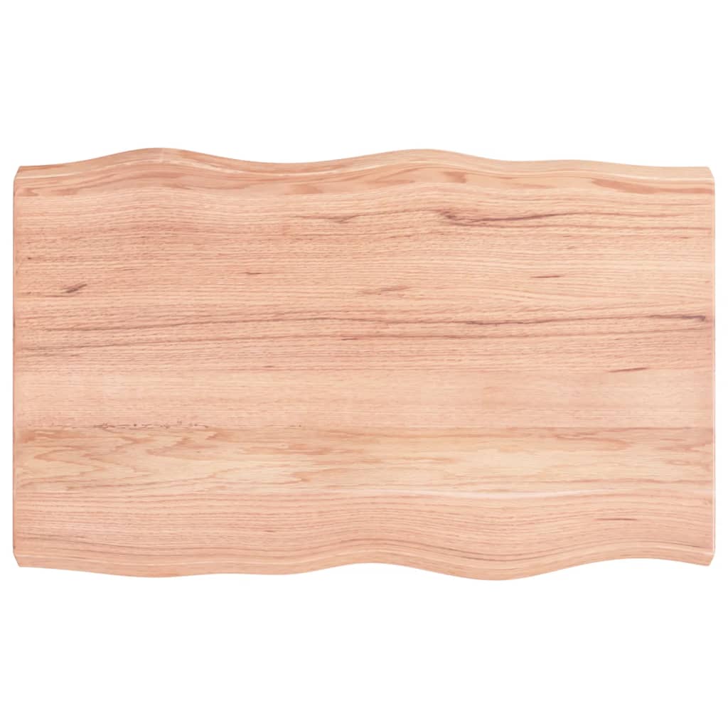 Blat masă, 80x50x6 cm, maro, lemn stejar tratat contur organic - Lando