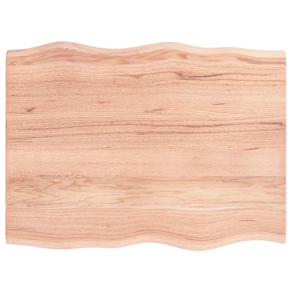 Blat masă, 80x60x2 cm, maro, lemn stejar tratat contur organic - Lando