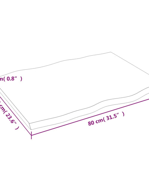 Încărcați imaginea în vizualizatorul Galerie, Blat masă, 80x60x2 cm, maro, lemn stejar tratat contur organic - Lando
