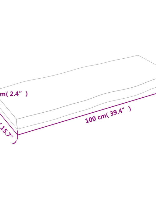 Încărcați imaginea în vizualizatorul Galerie, Blat masă, 100x40x6 cm, maro, lemn stejar tratat contur organic - Lando
