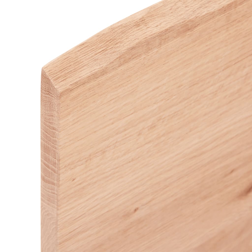 Blat masă, 100x50x2 cm, maro, lemn stejar tratat contur organic - Lando