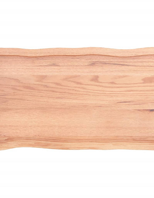 Загрузите изображение в средство просмотра галереи, Blat masă, 100x50x4 cm, maro, lemn stejar tratat contur organic - Lando
