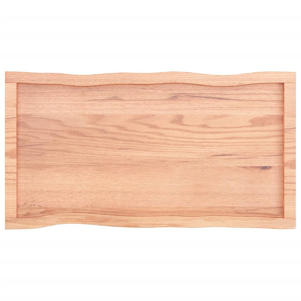 Blat masă, 100x50x4 cm, maro, lemn stejar tratat contur organic - Lando