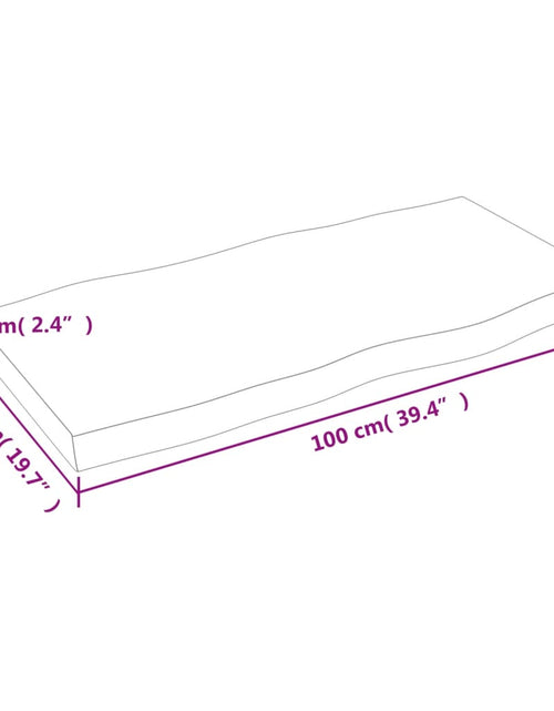 Încărcați imaginea în vizualizatorul Galerie, Blat masă, 100x50x6 cm, maro, lemn stejar tratat contur organic - Lando
