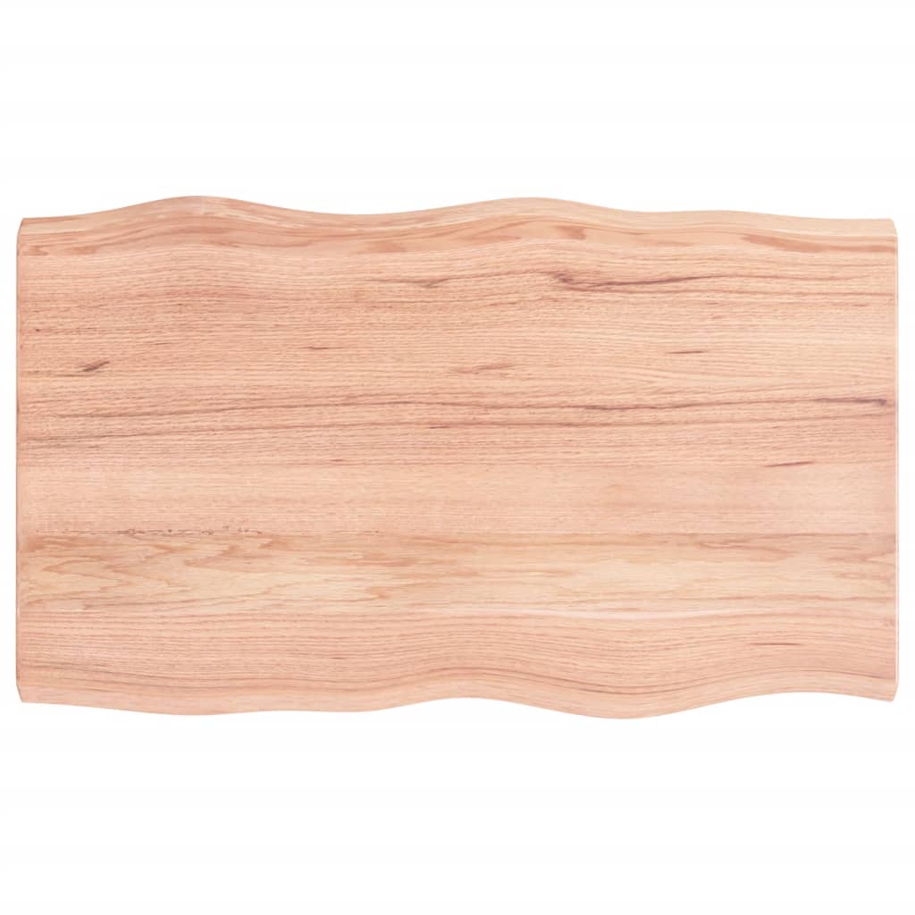 Blat masă, 100x60x4 cm, maro, lemn stejar tratat contur organic - Lando
