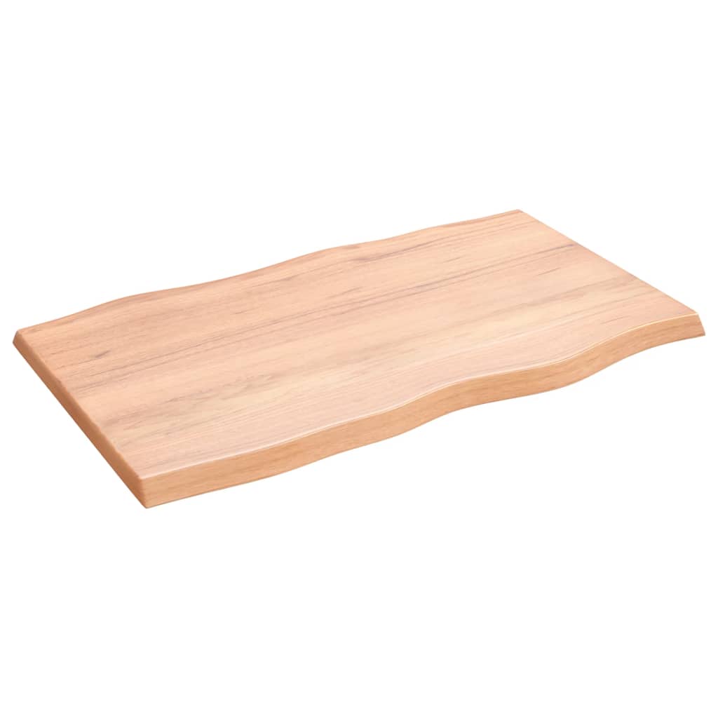 Blat masă, 100x60x4 cm, maro, lemn stejar tratat contur organic - Lando