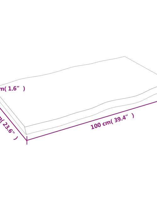 Încărcați imaginea în vizualizatorul Galerie, Blat masă, 100x60x4 cm, maro, lemn stejar tratat contur organic - Lando
