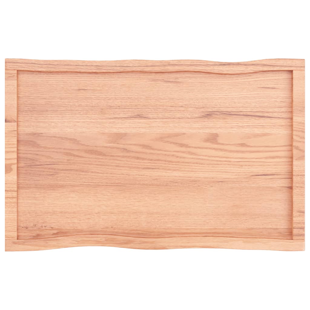 Blat masă, 100x60x6 cm, maro, lemn stejar tratat contur organic - Lando
