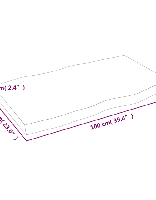 Încărcați imaginea în vizualizatorul Galerie, Blat masă, 100x60x6 cm, maro, lemn stejar tratat contur organic - Lando
