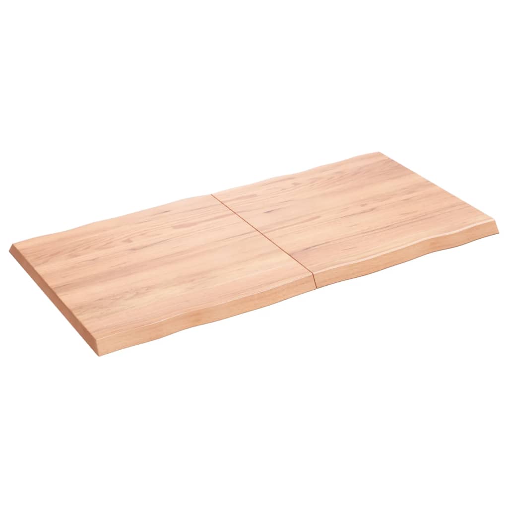 Blat masă, 120x60x4 cm, maro, lemn stejar tratat contur organic - Lando