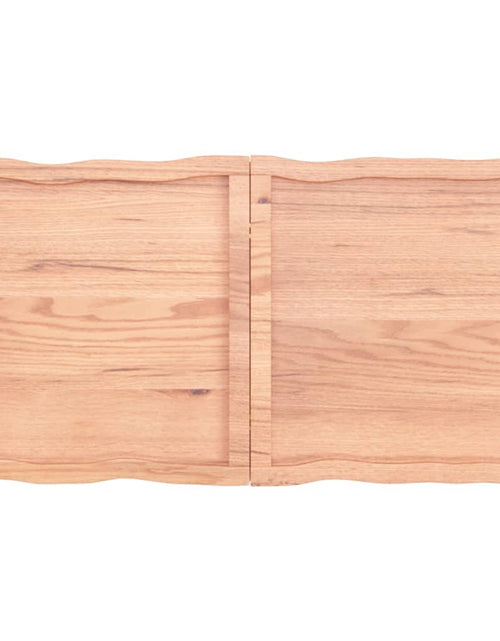 Загрузите изображение в средство просмотра галереи, Blat masă, 120x60x4 cm, maro, lemn stejar tratat contur organic - Lando
