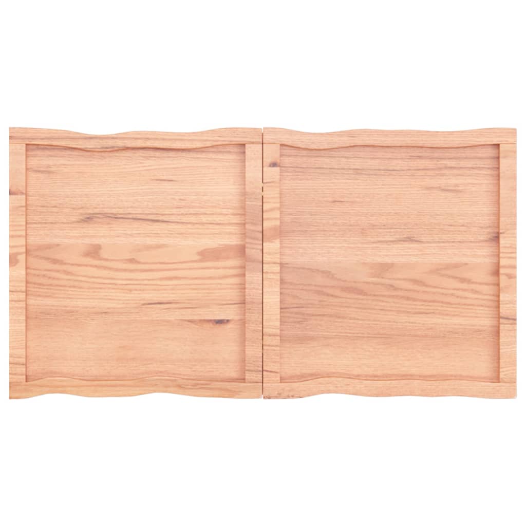 Blat masă, 120x60x4 cm, maro, lemn stejar tratat contur organic - Lando