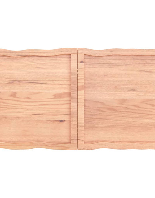 Încărcați imaginea în vizualizatorul Galerie, Blat masă, 120x60x6 cm, maro, lemn stejar tratat contur organic - Lando
