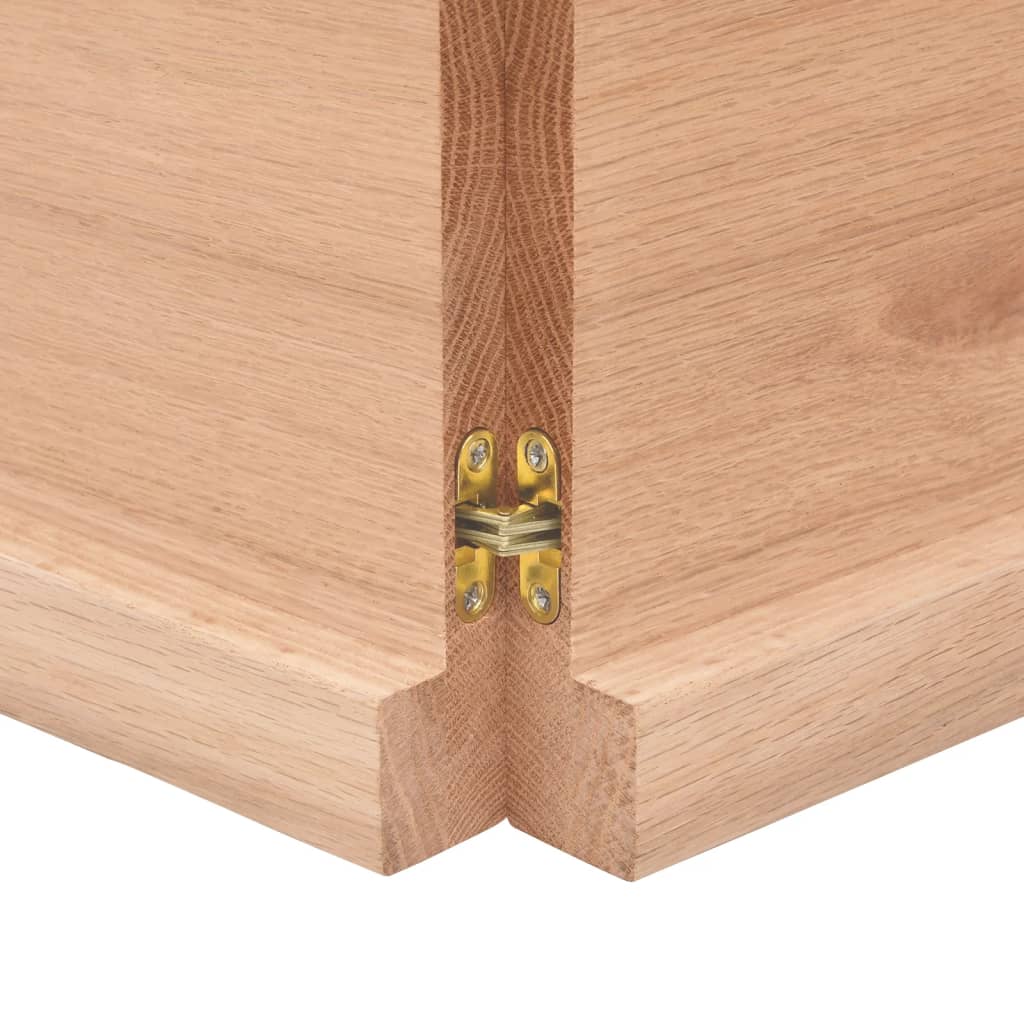 Blat masă, 140x40x4 cm, maro, lemn stejar tratat contur organic - Lando