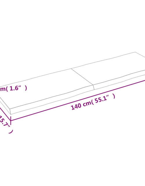 Încărcați imaginea în vizualizatorul Galerie, Blat masă, 140x40x4 cm, maro, lemn stejar tratat contur organic - Lando
