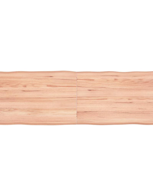 Încărcați imaginea în vizualizatorul Galerie, Blat masă, 140x40x6 cm, maro, lemn stejar tratat contur organic - Lando

