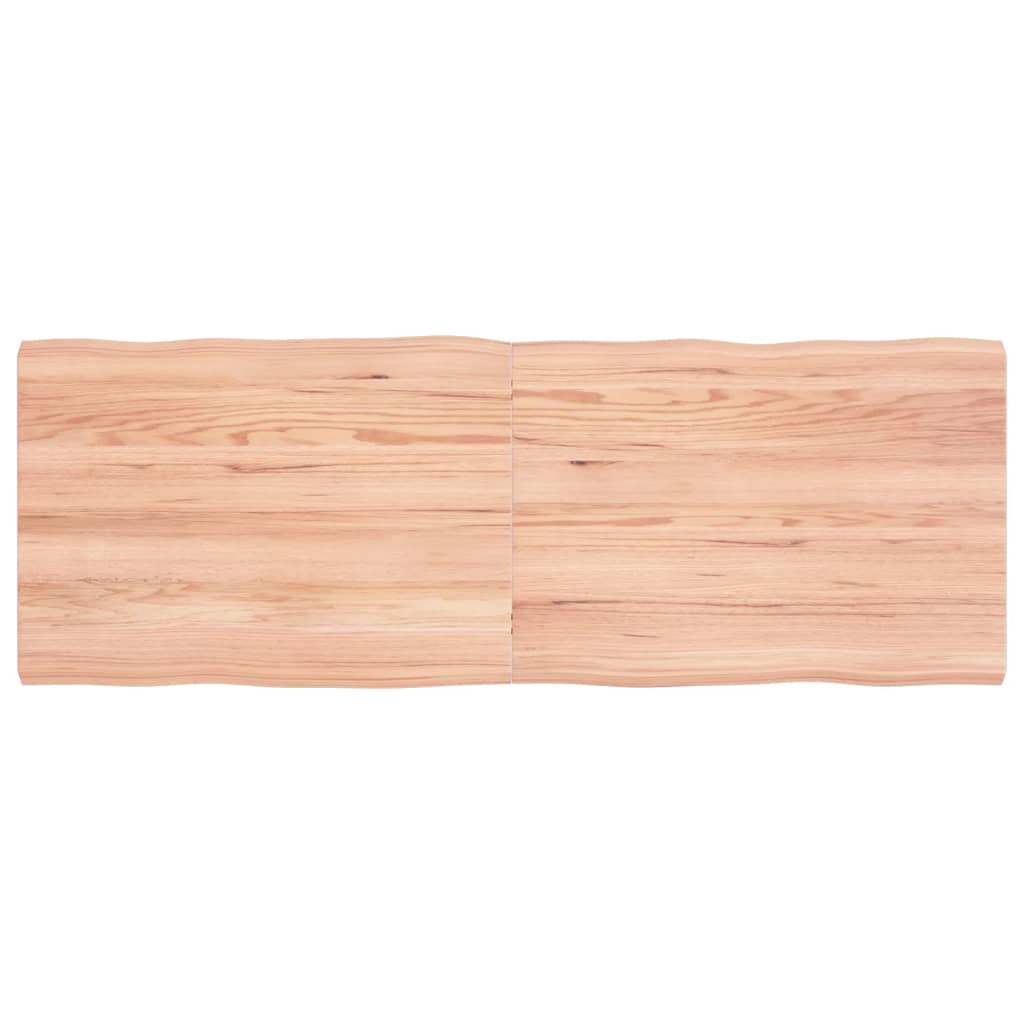 Blat masă, 140x50x4 cm, maro, lemn stejar tratat contur organic - Lando