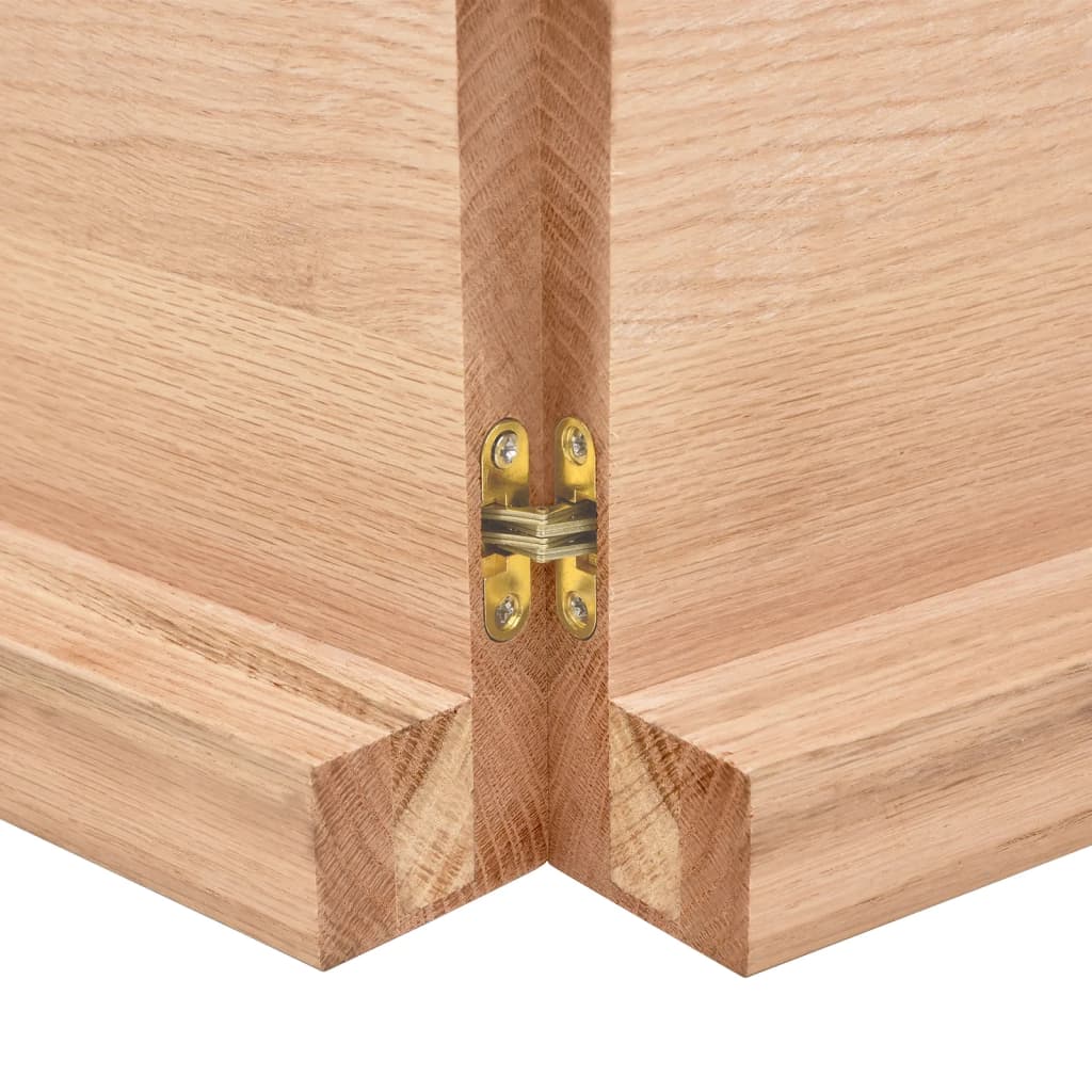 Blat masă, 140x50x6 cm, maro, lemn stejar tratat contur organic - Lando