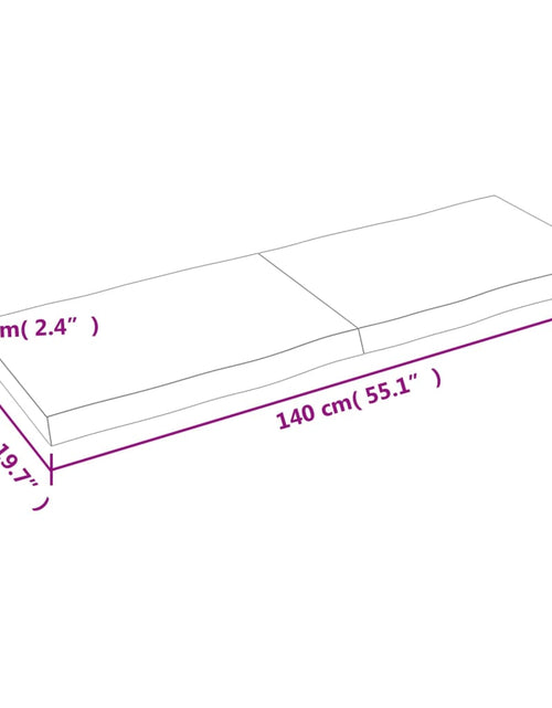 Încărcați imaginea în vizualizatorul Galerie, Blat masă, 140x50x6 cm, maro, lemn stejar tratat contur organic - Lando
