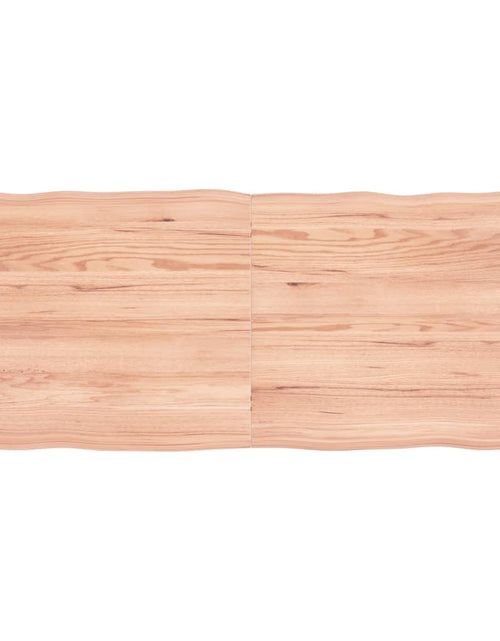Încărcați imaginea în vizualizatorul Galerie, Blat masă, 140x60x4 cm, maro, lemn stejar tratat contur organic - Lando
