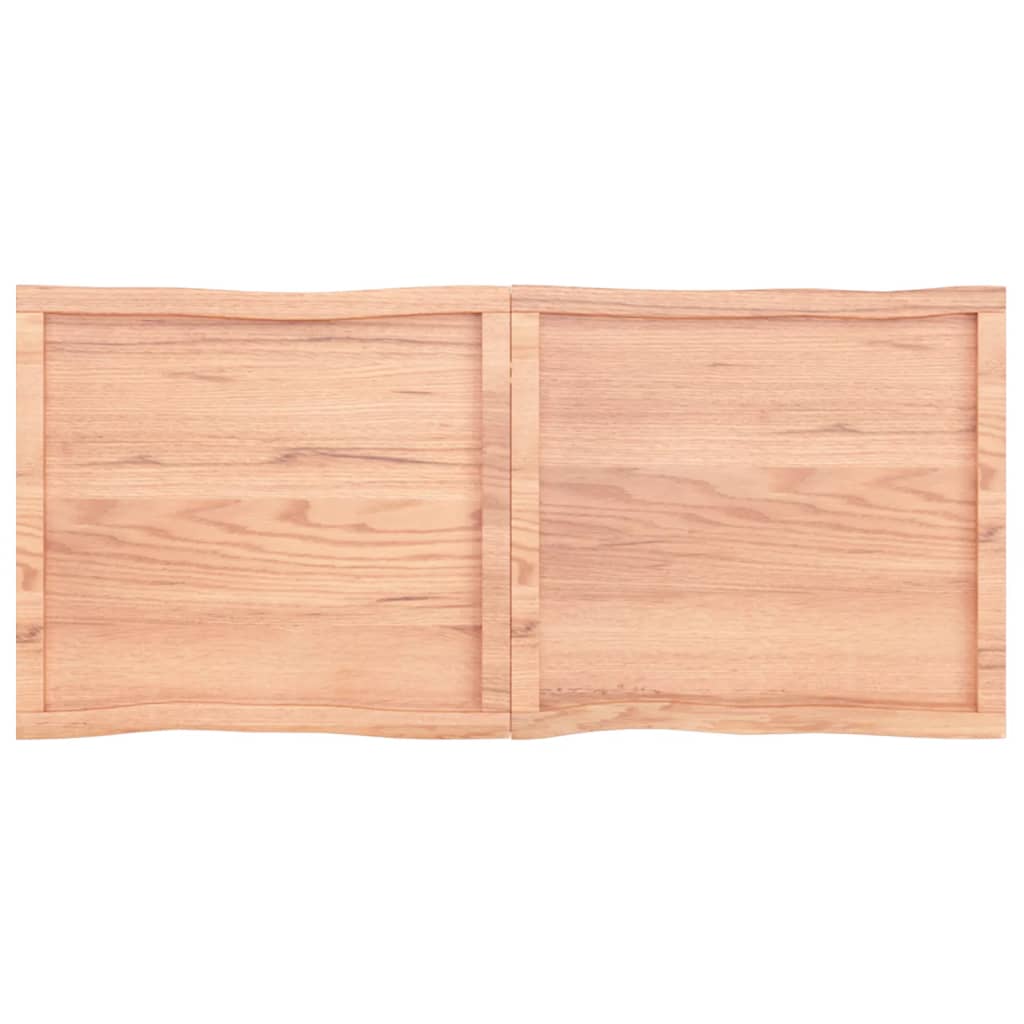 Blat masă, 140x60x4 cm, maro, lemn stejar tratat contur organic - Lando