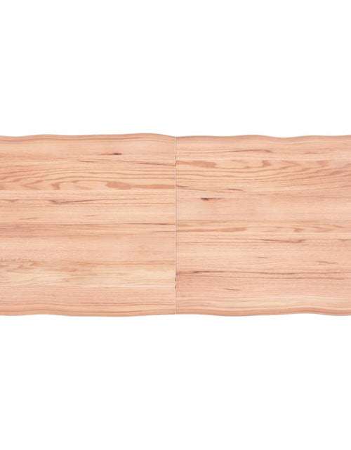 Încărcați imaginea în vizualizatorul Galerie, Blat masă, 140x60x6 cm, maro, lemn stejar tratat contur organic - Lando
