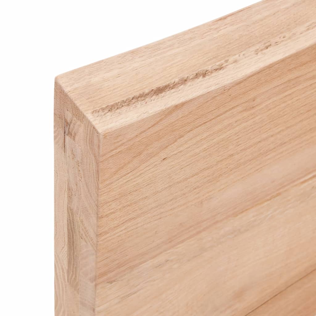 Blat masă, 140x60x6 cm, maro, lemn stejar tratat contur organic - Lando