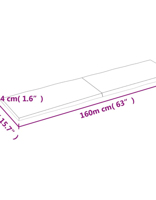 Încărcați imaginea în vizualizatorul Galerie, Blat masă, maro, 160x40x4 cm, lemn stejar tratat contur natural - Lando
