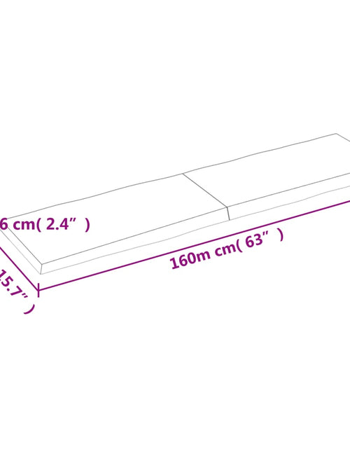 Încărcați imaginea în vizualizatorul Galerie, Blat masă, maro, 160x40x6 cm, lemn stejar tratat contur natural - Lando
