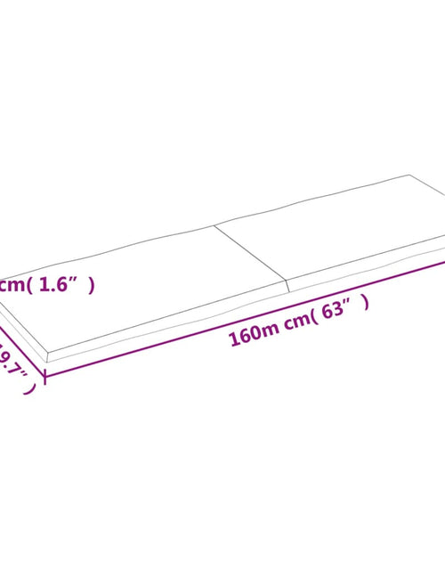 Încărcați imaginea în vizualizatorul Galerie, Blat masă, maro, 160x50x4 cm, lemn stejar tratat contur natural - Lando
