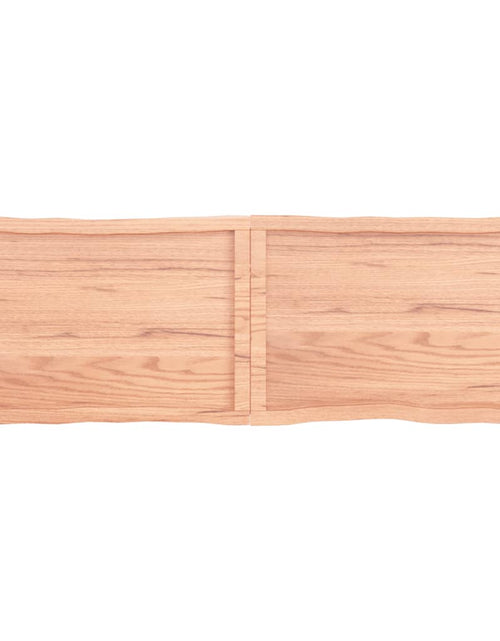 Загрузите изображение в средство просмотра галереи, Blat masă, maro, 160x50x6 cm, lemn stejar tratat contur natural - Lando
