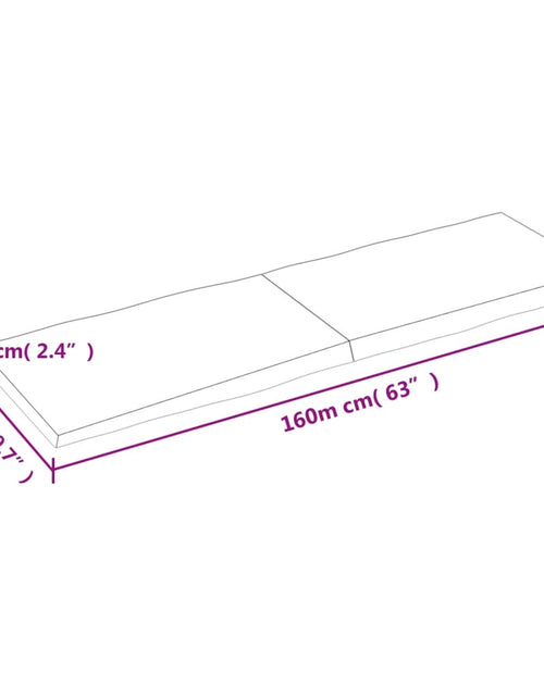 Încărcați imaginea în vizualizatorul Galerie, Blat masă, maro, 160x50x6 cm, lemn stejar tratat contur natural - Lando
