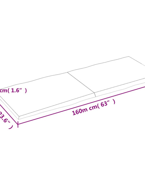 Încărcați imaginea în vizualizatorul Galerie, Blat masă, maro, 160x60x4 cm, lemn stejar tratat contur natural - Lando
