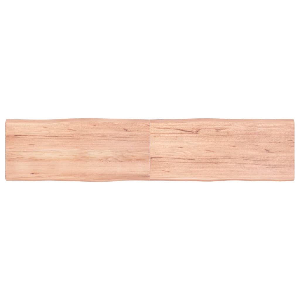 Blat masă, maro, 180x40x4 cm, lemn stejar tratat contur natural - Lando