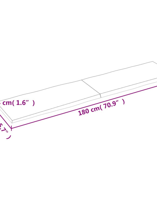 Încărcați imaginea în vizualizatorul Galerie, Blat masă, maro, 180x40x4 cm, lemn stejar tratat contur natural - Lando

