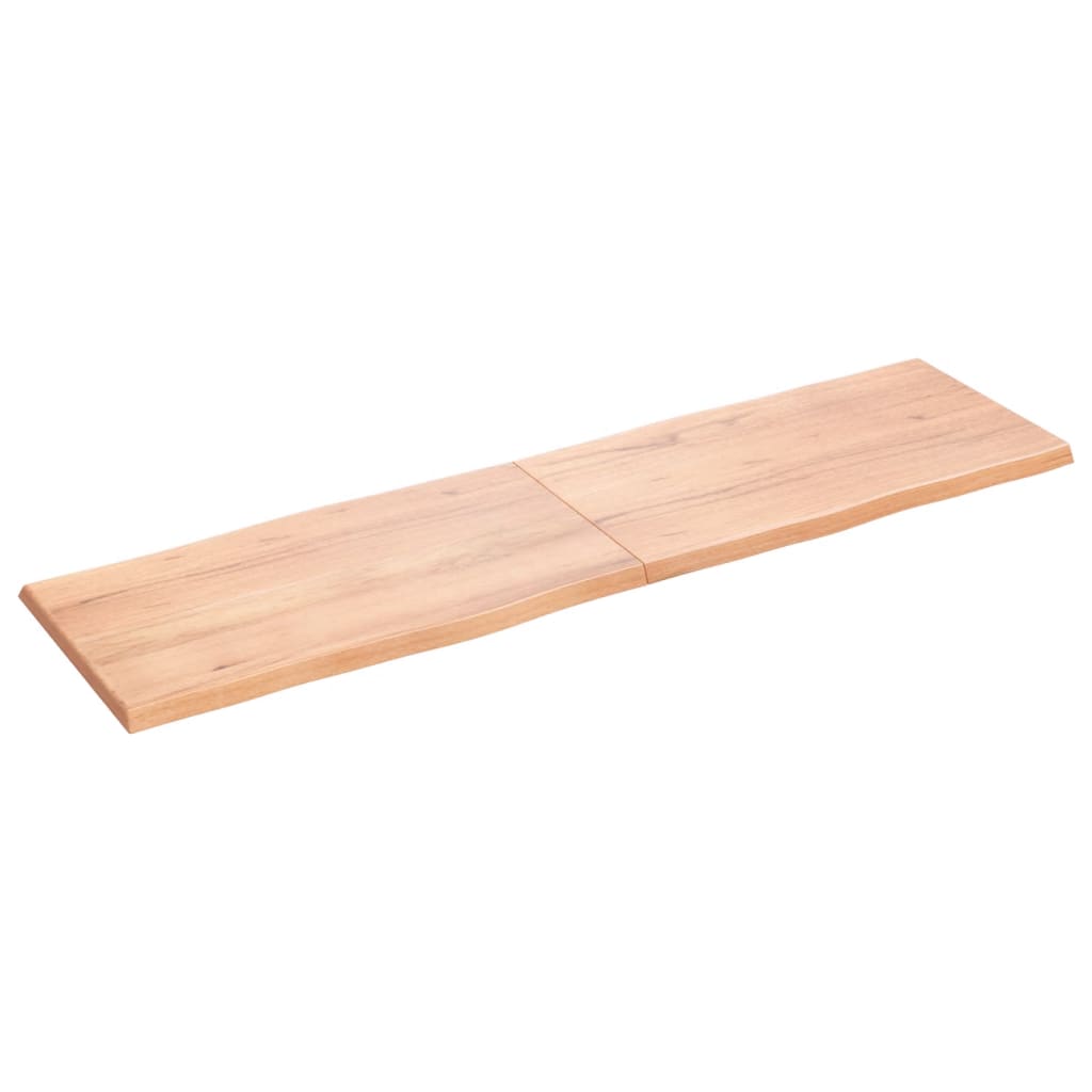 Blat masă, maro, 180x50x4 cm, lemn stejar tratat contur natural - Lando
