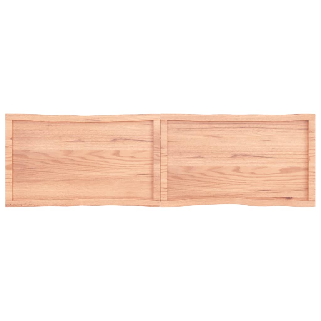 Blat masă, maro, 180x50x4 cm, lemn stejar tratat contur natural - Lando
