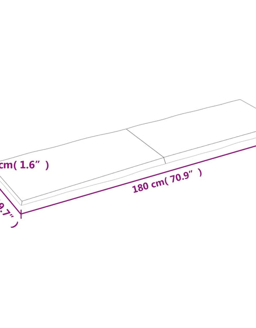 Încărcați imaginea în vizualizatorul Galerie, Blat masă, maro, 180x50x4 cm, lemn stejar tratat contur natural - Lando
