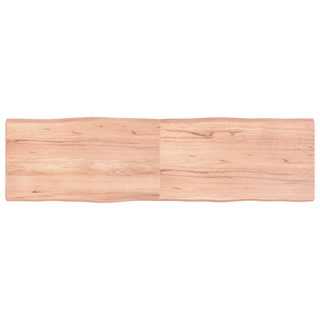 Blat masă, maro, 180x50x6 cm, lemn stejar tratat contur natural - Lando